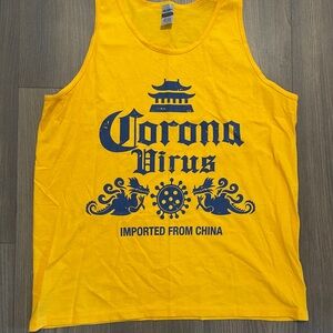 Gildan Yellow Graphic Tank Top